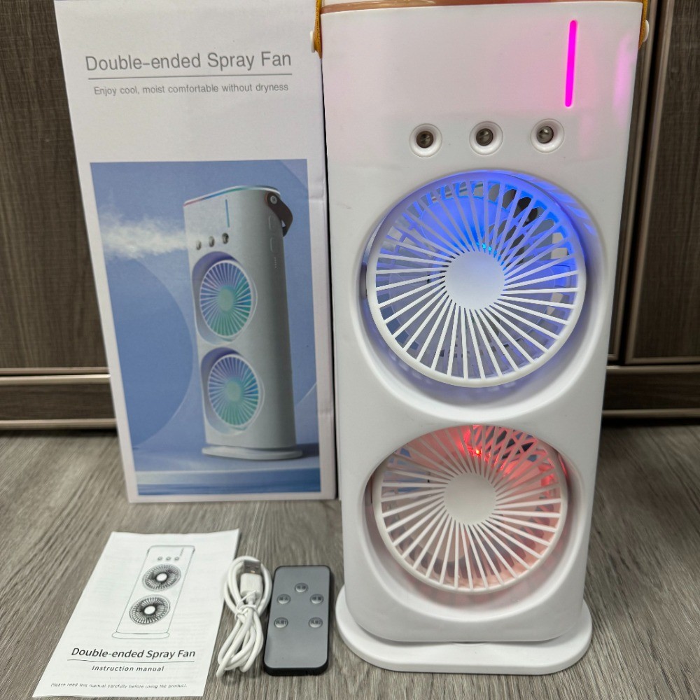 রিমোট কন্ট্রোল সহ USB Rechargeable ডাবল এন্ডেড স্প্রে  AC/DC  ফ্যান